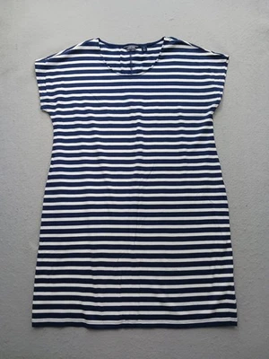 Lands' End Feminino Comprimento do Joelho L L L Listrado Azul Sem Mangas - Imagem 1 de 4