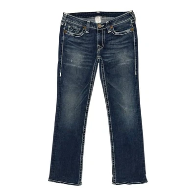 True Religion Johnny Big T Jeans Y2K Embroidered Cowgirl Preppy Size UK 13 32L - Image 1 of 4