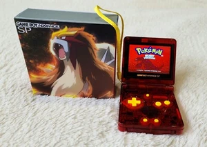 Nintendo Game Boy Advance SP X Entei Pokemon Boxed Backlit M2 IPS Screen GBA - Picture 1 of 13