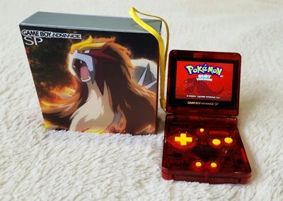 Nintendo Game Boy Advance SP X Entei Pokemon Boxed Backlit M2 IPS Screen GBA - Image 1 of 4