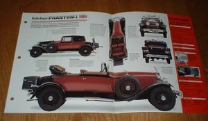 ROLLS-ROYCE PHANTOM I 1927 ORIGINAL IMP FOLLETO ESPECIFICACIONES INFORMACIÓN 27 31 - Imagen 1 de 1