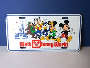 Walt Disney World Metal License Plate Brer Bear Mickey Minnie Goofy Vintage - Picture 1 of 8
