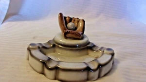 Vintage Ceramic Ash Tray With Baseball Glove and Ball, Lefton Japan #402 - Picture 1 of 6