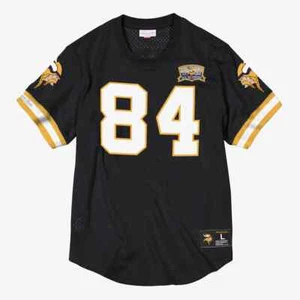 Men's Randy Moss Black/White Minnesota Vikings 2000 Name & Number Mesh T-Shirt - Picture 1 of 10