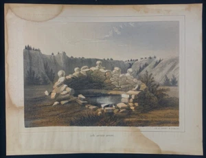Cromolitografía de la década de 1850 de Zuni Sacred Spring from the Pacific Railroad Survey - Imagen 1 de 3