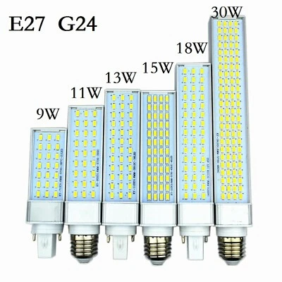LAMPADA 180°LAMPADINA luce LED SMD5730 E27 G24 9W 11W 13W 15W 18W 30W AC85-265V  - Immagine 1 di 4