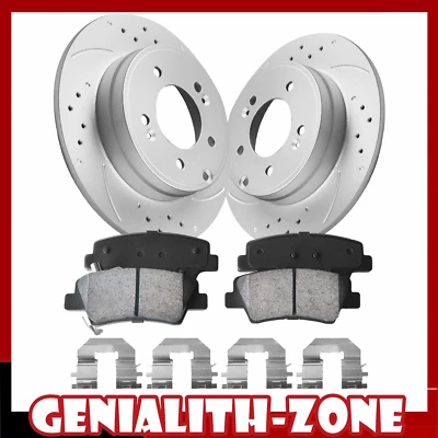 284 mm Rear Drilled Brake Rotors Ceramic Brake Pads For Kia Cadenza 2014 - 2016 - Image 1 of 4