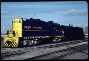 Original Rail Slide - SD&IV San Diego & Imperial Valley 5911 + 1809 SD CA 5-1988 - Picture 1 of 1
