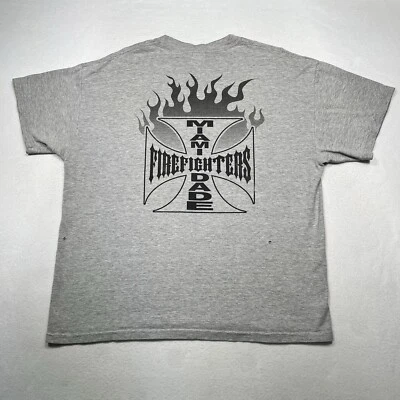 Vintage Y2K Miami Dade Fire Dept West Coast Choppers Parody Flame T-Shirt 2XL - Image 1 of 4