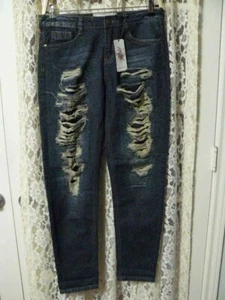 * NEU MIT ETIKETT SOHO BABE JUNIOREN GRÖSSE 3 (30x28) DENIM JEANS-10" RISE-DESTROYED-BOHEMIAN - Bild 1 von 8