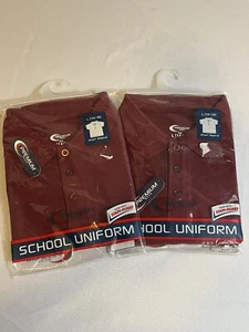 *2er PACK* PREMIUM WEAR Burgunderrot Polo Schuluniform Hemd (14/16) - Bild 1 von 3