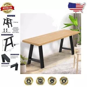 Stylish Black Metal Desk Legs - Quick Installation, 16" Height for Versatile Use - Picture 1 of 11