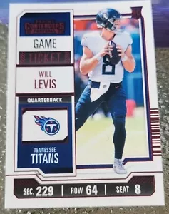 2023 Panini NFL Contenders Red Game Ticket SP #97 Will Levis Rookie RC Titans - Picture 1 of 2