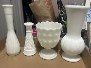 white milk glass lot of 4 - Picture 1 of 5