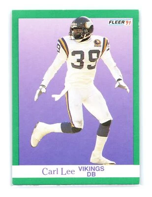 1991 Fleer Football #285 Carl Lee    Minnesota Vikings - Image 1 of 2