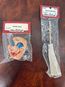 Suministros de artesanía de colección para cara y escoba de fibra bruja manualidades de Halloween - Imagen 1 de 5