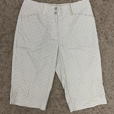 Pantalones Cortos Nike Golf Pata de Gallo Para Mujer 6 Beige Bermudas Calce Seco Capri Active Foto 1 de 4