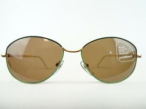 Sonnenbrille Metall grün gold braune Gläser Damen Sonnenbrillen klassisch Gr:L