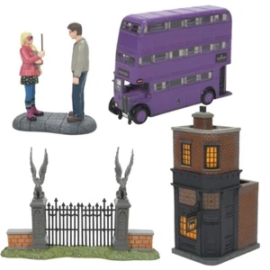 Dept 56 HARRY POTTER NUEVO 2022 JUEGO DE 4 Caldero con Fugas, Autobús, Puerta, Harry y Luna - Imagen 1 de 5