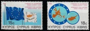Cyprus postfris 1988 MNH 693-694 - Lid Europese Gemeenschap - Bild 1 von 1