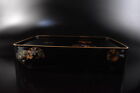 F3438: Japanese Wooden Lacquer ware gold lacquer pattern WOODEN TRAY/ Senchabon