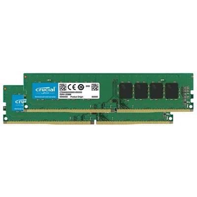 Crucial 16GB 2400MHz DDR4 UDIMM RAM PC4-19200 288-Pin CL17 1.2V  DESKTOP Memory - Image 1 of 4