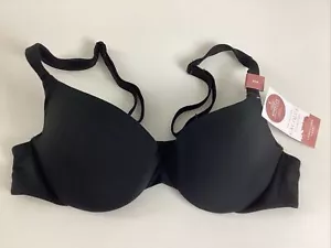 Cacique Lane Bryant Lightly Lined T-Shirt Bra Nylon Underwire Black 32A 36A NWT - Picture 1 of 11