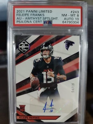 Feleipe Franks #04/10 - PSA 8/10 2021 Limited Amethyst Rookie Autograph Auto - Image 1 of 3