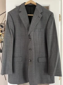 Burberry London Wool Suit Coat 44L Mens Grey Suit Jacket Three Button Made In US - Picture 1 of 9