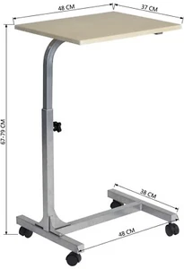 Laptop Desk Stand Rolling Adjustable Height Angle Sofa Overbed Food Tray Table  - Picture 1 of 7