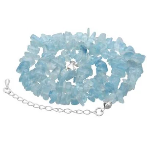 Cadena astillada azul aguamarina | Cadena de extensión 45+5 cm | Plata 925 - Imagen 1 de 2