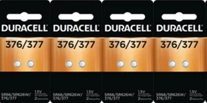 Celda de botón de óxido de plata 8 Duracell (4 paquetes de 2 cada uno) 377/376 SR626W 1,5 V** - Imagen 1 de 3