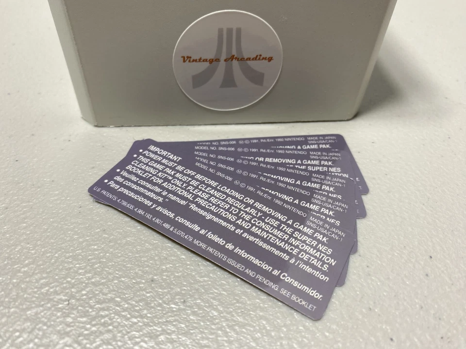 Important Information (SNES) Super Nintendo Replacement Game Label 5 Pack