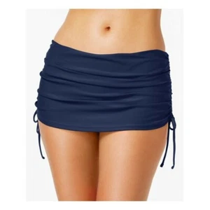 Island Escape Women's Hamptons Ruched Side Skirtini Swim Skirt - Navy - Size 12 - Picture 1 of 5