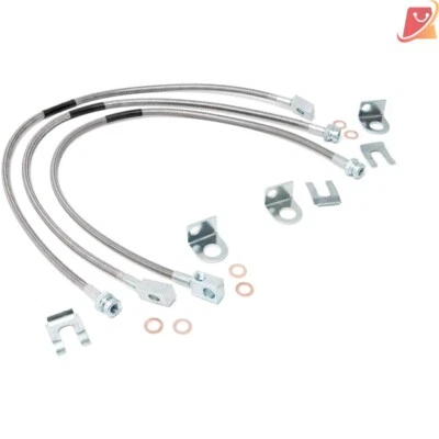 DOT Approved Stainless Steel Brake Lines for Jeep Wrangler TJ/YJ/XJ (1987-2006) - Image 1 of 3