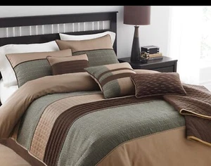 Riverbrook Home Elite Collection Comforter Set, Queen, Lexia - Brown/Multi, 7... - Picture 1 of 7