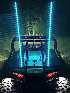 FIA 2 PIEZAS 4 FT luces látigo LED RGB multicolor antena estroboscópica asta de bandera BLUEBOOTH - Imagen 1 de 12