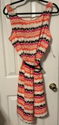 Vestido George Rosa & Muti Color Sonido Onda Talla Grande con Cinturón *Nuevo* Foto 1 de 4