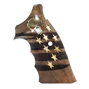 Grip For SW S&W K - L - X .38 .357 Frame Open Back SquareButt Walnut Wood - Picture 1 of 4