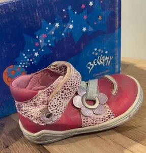 BELLAMY CHAUSSURES D'ENFANTS PRETTY LEATHER PINK ANKLE BOOTS SALE £19.99 - Picture 1 of 3