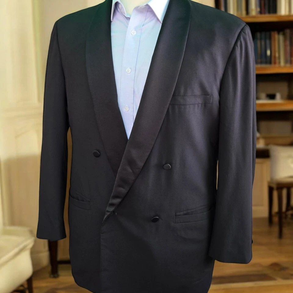Versace Double Breasted Shawl Collar Tuxedo Jacket 44R 54it White Label - Image 1 of 4