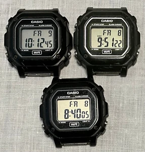3 Orologi Uomo Casio Stile 3224 F-108WH Tutti Funzionanti Tutto Necessità Cinturini - Foto 1 di 3