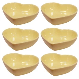 6 pcs Yellow Heart Shaped Porcelain Soy Sauce Dish Ceramic Dip Dipping Bowls ... - Picture 1 of 7