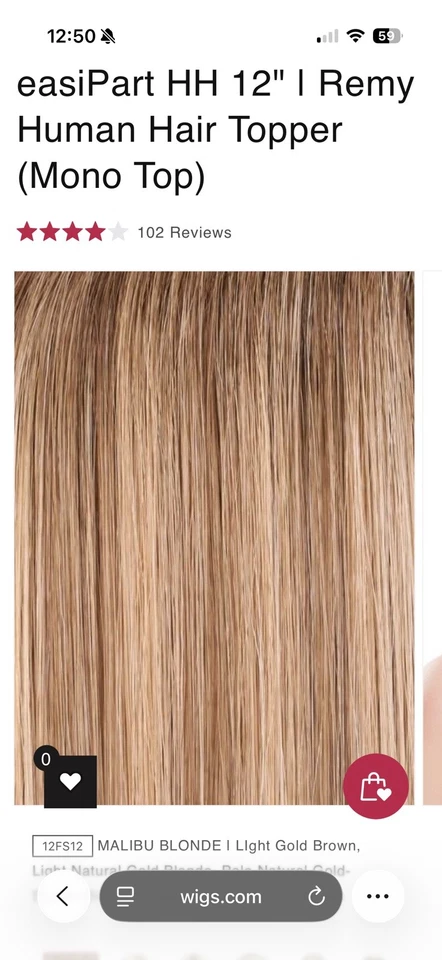 Jon Renau Cabello Humano EasiPart HD XL 12” en Rubio Malibú Nuevo En Caja.  Foto 1 de 4