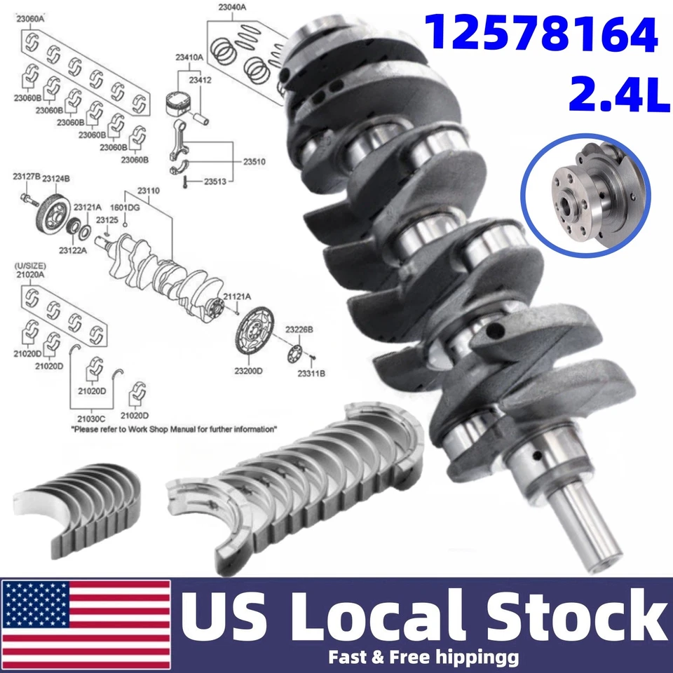 2.4L Engine Crankshaft ＆ Main Rod Bearing Kit For Chevy Equinox Buick Lacrosse - Изображение 1 из 4