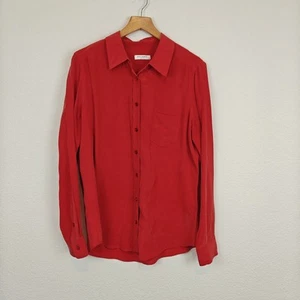Equipment Femme Camicia Donna 100% Seta Brett Bottone Manica Lunga Rossa Tg Media - Foto 1 di 10