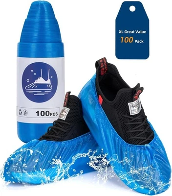 "100 Pzs Cubre Zapatos Desechables Antideslizantes Impermeables Talla Grande Azu - Image 1 of 4