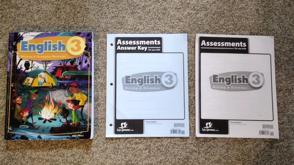 BJU English 3 Student Worktext, Assessments And Answer Key (Read Description) - Image 1 of 1