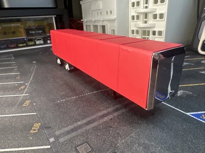 DCP silver/black w/red tarp spread axle Utility curtain trailer  1/64 no box/... - Image 1 of 4
