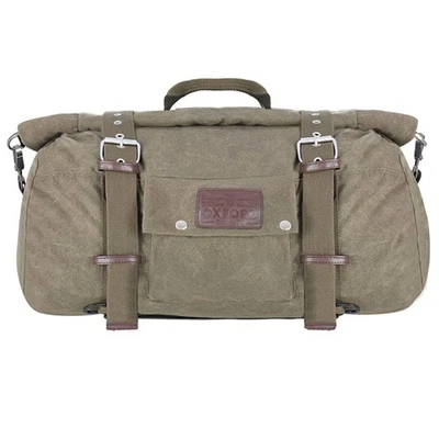 Oxford Heritage Waxed Cotton Motorcycle Motorbike Roll Bag 30 Litre Khaki - Image 1 of 3